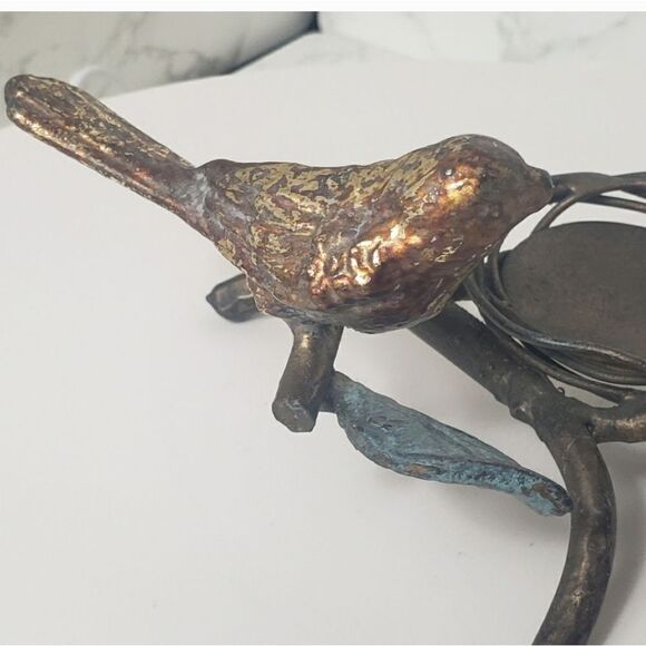 METAL Bird On Branches Tea Light Candle Holder Home Decor - Picture 2 of 7
